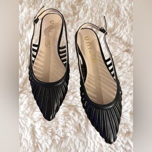 Unisa Black Strappy Flats